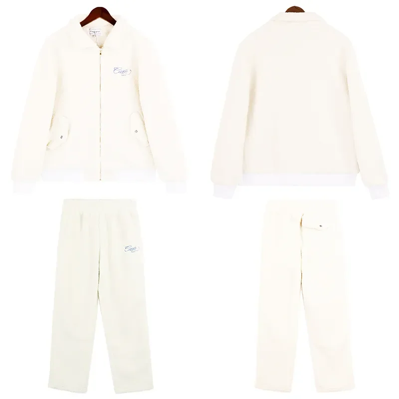 

GYM White Casablanca Jackets Zip Berber Fleece Jacket Men's winter jacket coat