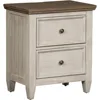 2 Drawer Nightstand Stand w/Charging Station, Antique White Nightstand 3