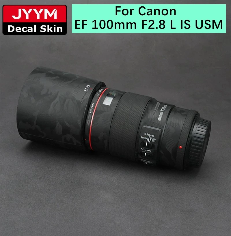 Camera Lens Sticker Coat Wrap Protective Film Body Protector Skin Cover Anti-Scratch for Canon EF 100mm F2.8 L IS USM Macro