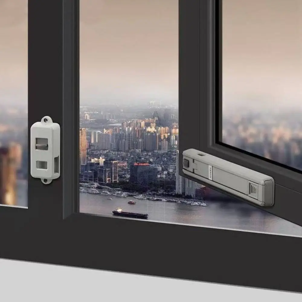 1pc Portable Plastic Window Lock No Punching Safety Buckle Child Protection Lock Strong Fixation Window Restrictor Home