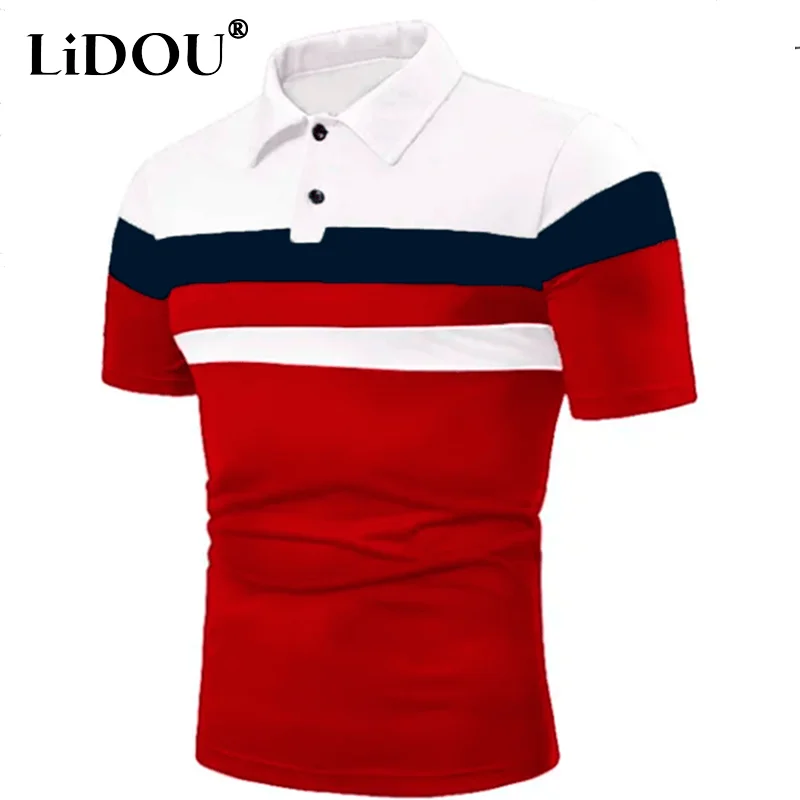 

2023 Summer Korean Fashion Neat Capable Business Casual Sports Chic Street Hipster T-shirt Contrasting Colors Clothes Top Men