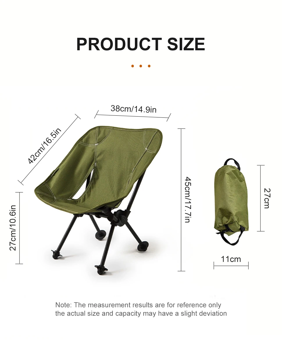 Description Picture 5 of itemWESTTUNE Children Camping Moon Chair Kids Folding Armchair Backrest Seat Mini Folding Ultralight Storage Moon Tactical Chair
