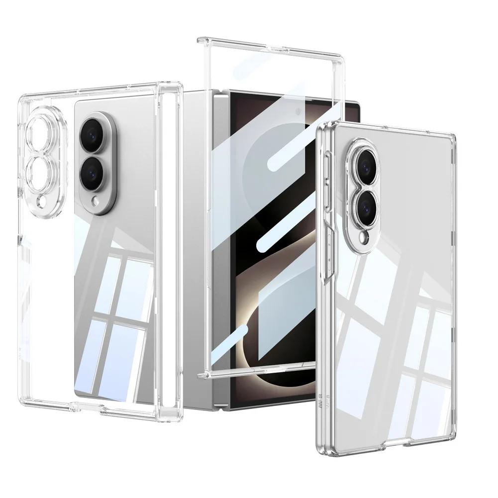 Ultra Protective Transparent Full-Coverage Phone Case with Magnetic Rebound Hinge