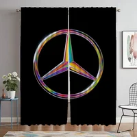 Kitchen Curtains for Living Room Curtain for Room 2 Panel M--Benz Halloween Decoration Shades Partition Home Interior Curtains 1