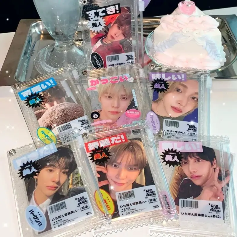 INS Transparent Candy Bag Badge Holder Korean Photocard Holder Display Bag Pendant Idol Photo Card Protective Cover Card
