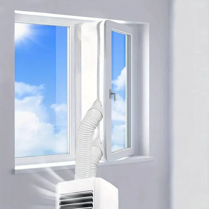 Window Seal Universal Air Lock Window Seal Cloth Plate 3 4 5m Hot Airs Stop Conditioner Outlet with Zip and Adhesive Fast