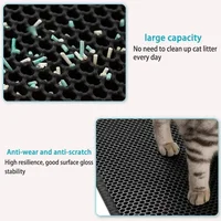 Alfombrilla impermeable de doble capa para arena de gato, caja de arena para mascotas, inodoro antideslizante, lavable, 90x60cm - Imagen 2