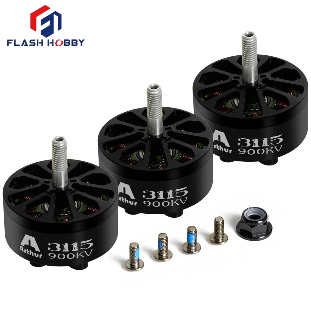 Drive Motor 4pcs FlashHobby Flash Hobby Arthur A3115 3115 KV900 Brushless Motor 5mm Shaft RC Fixed-wing Fpv Drone Parts Accessories