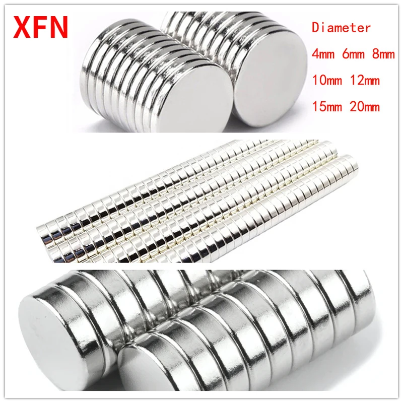 XFN Spuer Strong Neodymium Magnet Dia 4/6/8/10mm NdFeB Powerful Magnetic Rare Earth Permanent Magnets Search Fridge Magnets DISC XFN Spuer Strong Neodymium Magnet Dia 4/6/8/10mm NdFeB Powerful Magnetic Rare Earth Permanent Magnets Search Fridge Magnets DISC