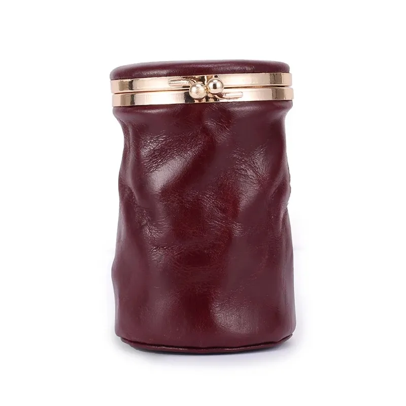 Cosmetic Bag Small Portable Retro Cute Leather Mini Perfume Storage Carry-on Makeup Lipstick Bag With Mirror