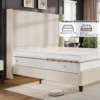 Queen Size 62" Corduroy Upholstered Bed Frame, Luxurious Platform Bed with Extra Tall Wingback Headboard and Vertical Stripe 5