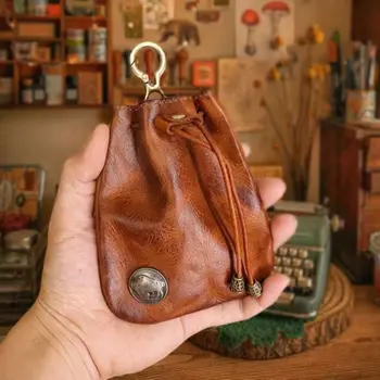 Portafoglio compatto vintage con coulisse, mini custodia retrò, portamonete, portachiavi, borsa portaoggetti per gioielli medievale, uso per governante