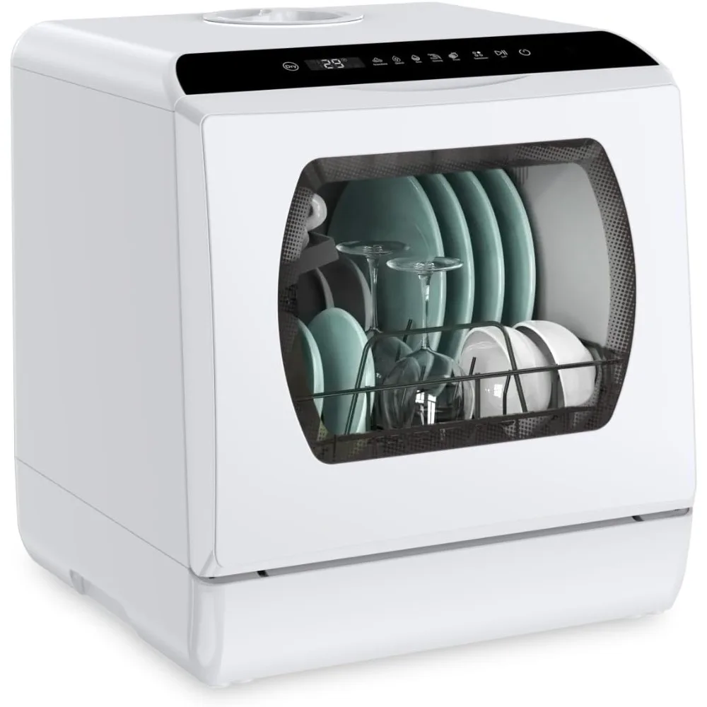 Portable Countertop Dishwasher, 5 Washing Programs Mini Dishwasher with 5L Built-in Water Tank & Inlet Hose, For apartments
