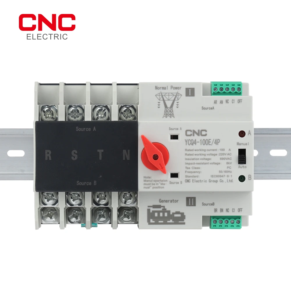 cnc ycq4 100e 4p 63a 100a trilho din 03