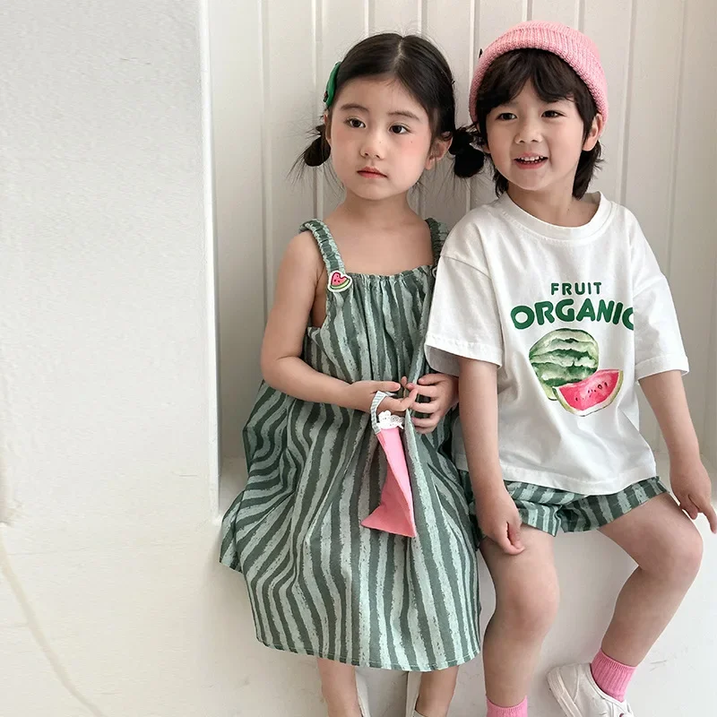 Cotton Striped Summer Clothes Set for Kids