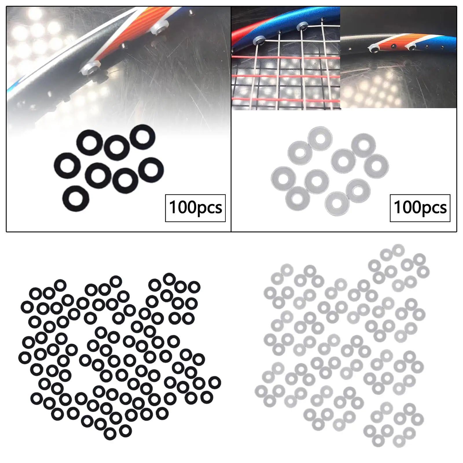 100 Pieces Badminton Racquet Grommets for Double Single String Holes Eyelets