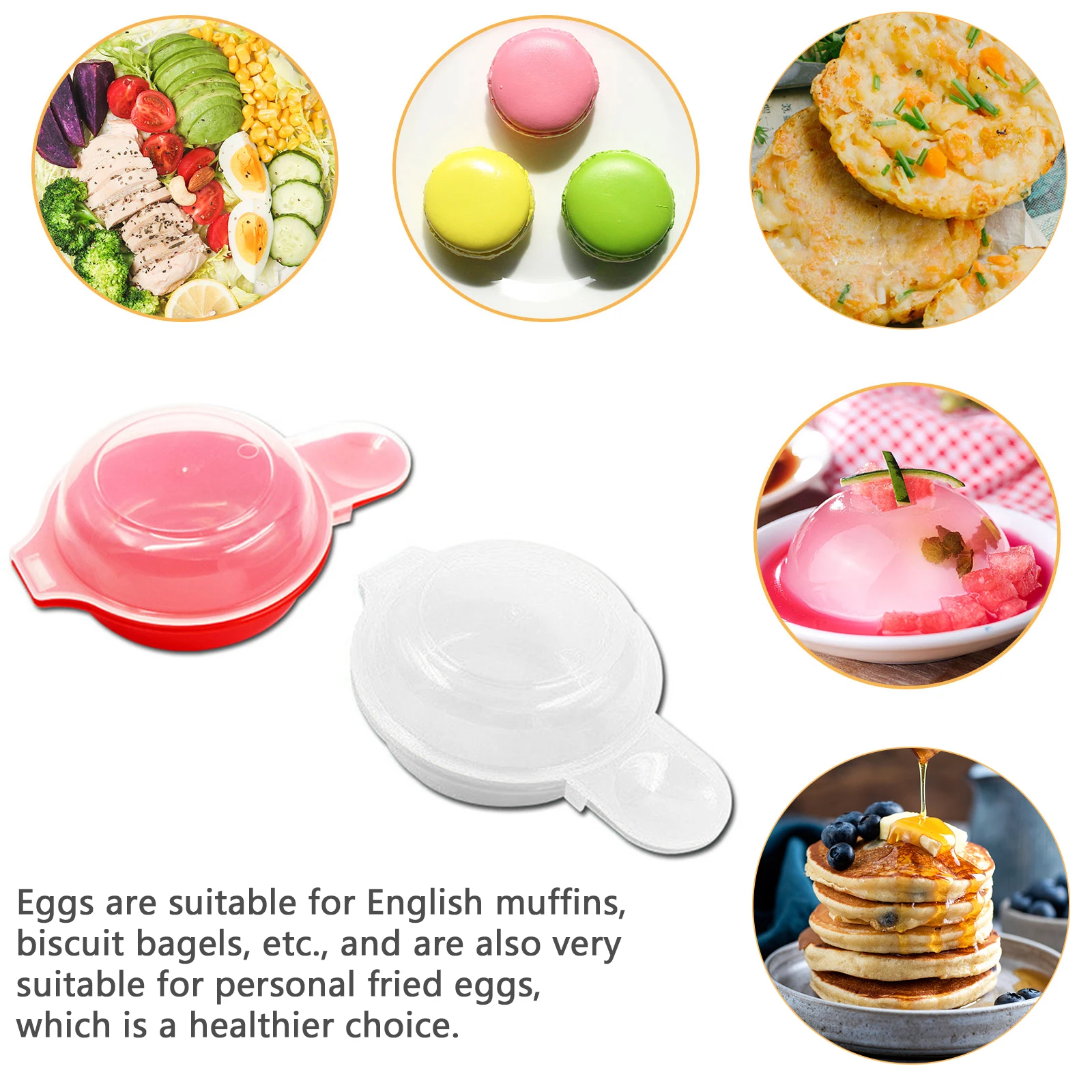 Egg cooker Egg poacher Silicone egg poacher 2Pcs Microwave Egg Poacher Egg Boiler Microwave Ovens Eggs Cooker 1 Minute Fast Eggs Hamburg Omelet Maker Kitchen Cooking Tool