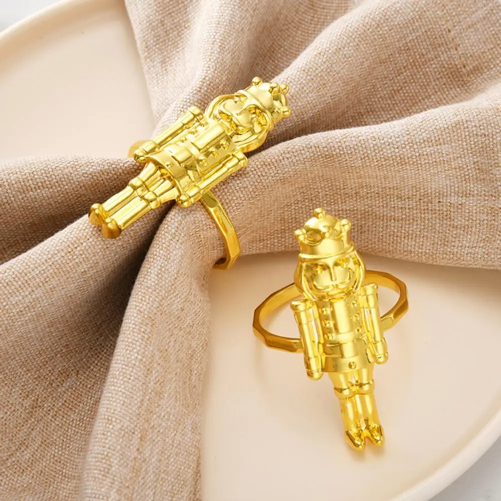 

Napkin Ring Set Formal Dinner Napkin Rings Charming Nutcracker Soldier Napkin Rings for Family Gatherings Christmas Decor