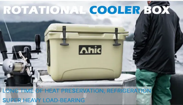 AHIC RH 45qt large Food grade LLDPE bear resistance rotomolded cooler tackle  box for fishing