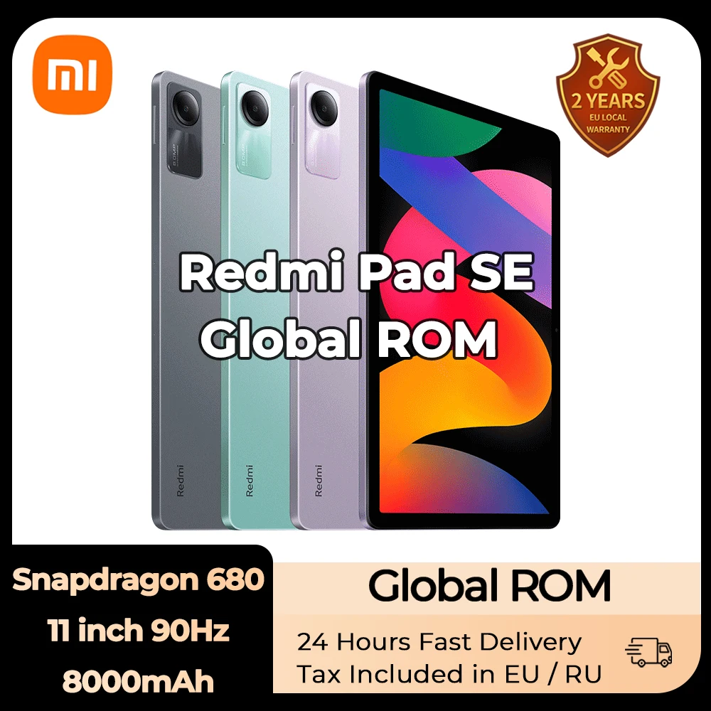 Global Version Xiaomi Redmi Pad SE 6 8GB 128 256GB Mi Tablet Snapdragon®680  Quad speakers Dolby Atmos®90Hz 11 Display 8000mAh