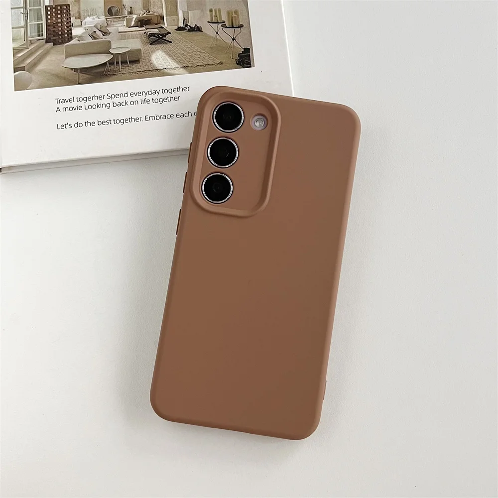Luxury Liquid Silicone Solid Color Soft Case with Lens Protection and Shockproof Cover