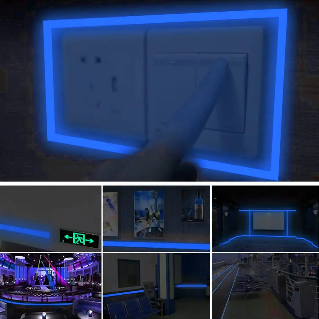 3m/5m Luminous Tape Glow In Dark Fluorescent Self-adhesive Colorful Tape Safety Warning Security Stage Home Party Decor fluorescent tape luminous tape