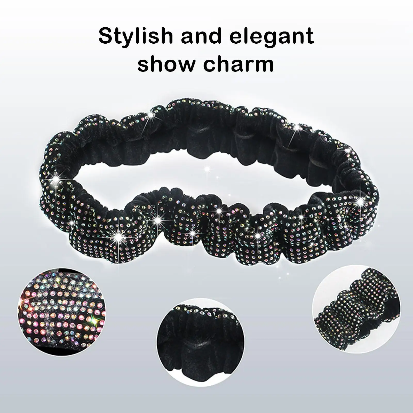 Rhinestone Shiny Rearview Mirror Decor Car Interior Accessories For Women Bling Rhinestone Rear View Mirror Crystal Diamond O9Y6