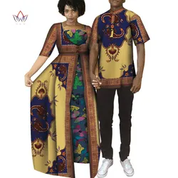 2021 New African Clothes For Couples Spring long Dress Bazin Riche Men Skirt Mermaid Party Vestidos Plus Size Cotton BRW WYQ368