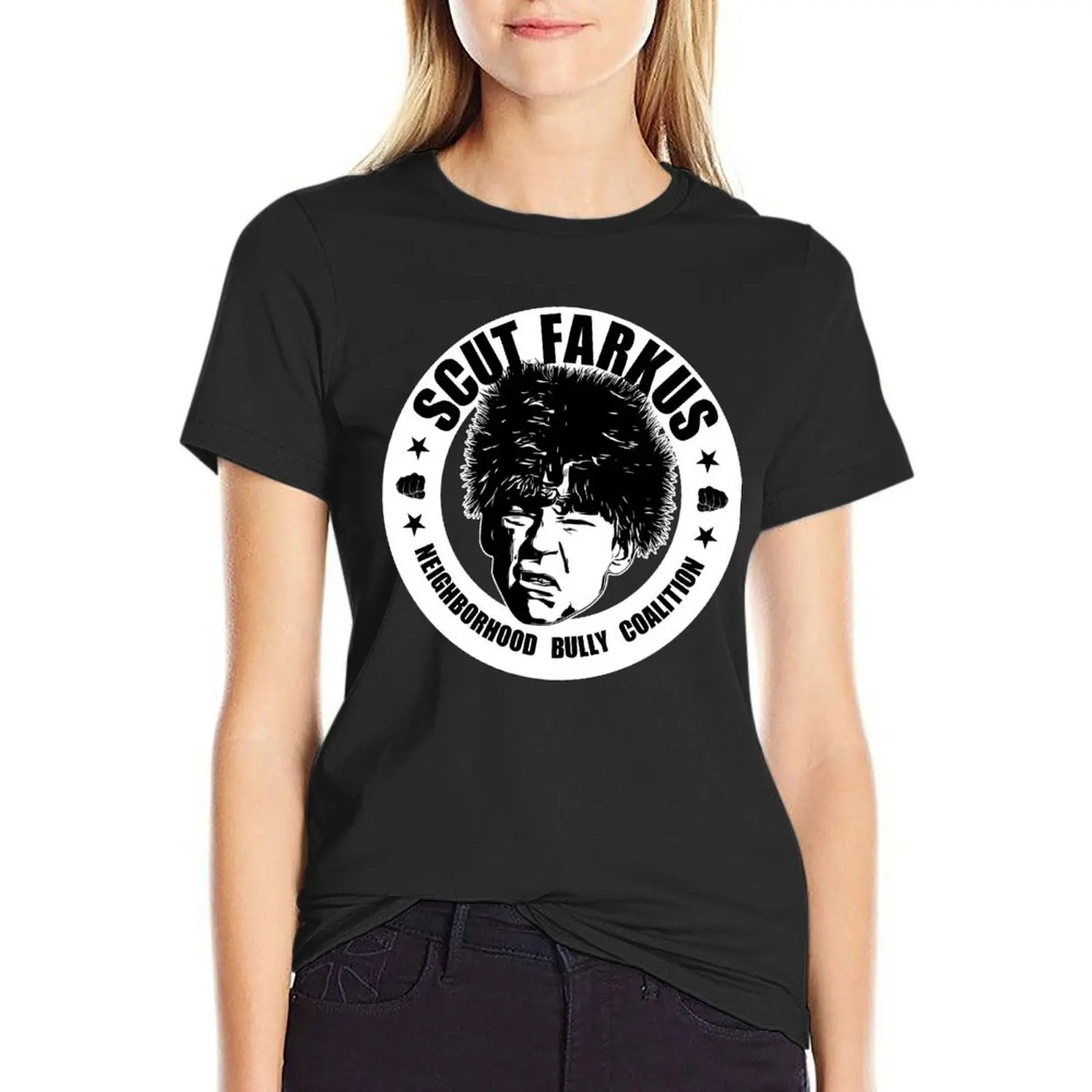 

Scut Farkus Neighborhood Bully Coalition T-shirt summer clothes korean fashion Women's tops