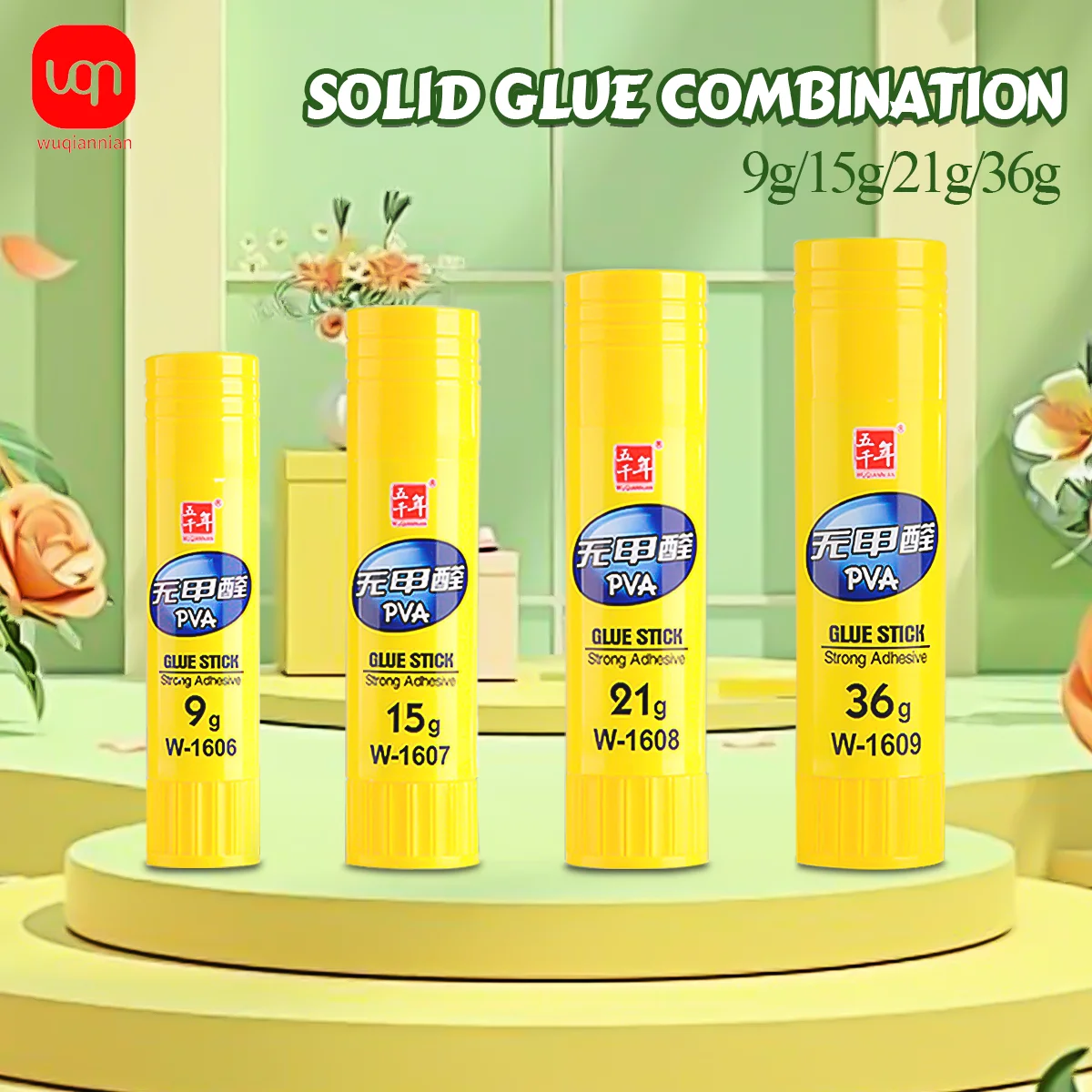 WQN-3/6/12PCS 학생 문구 용 흰색 고체 접착제 스틱 DIY 스크랩북 고..