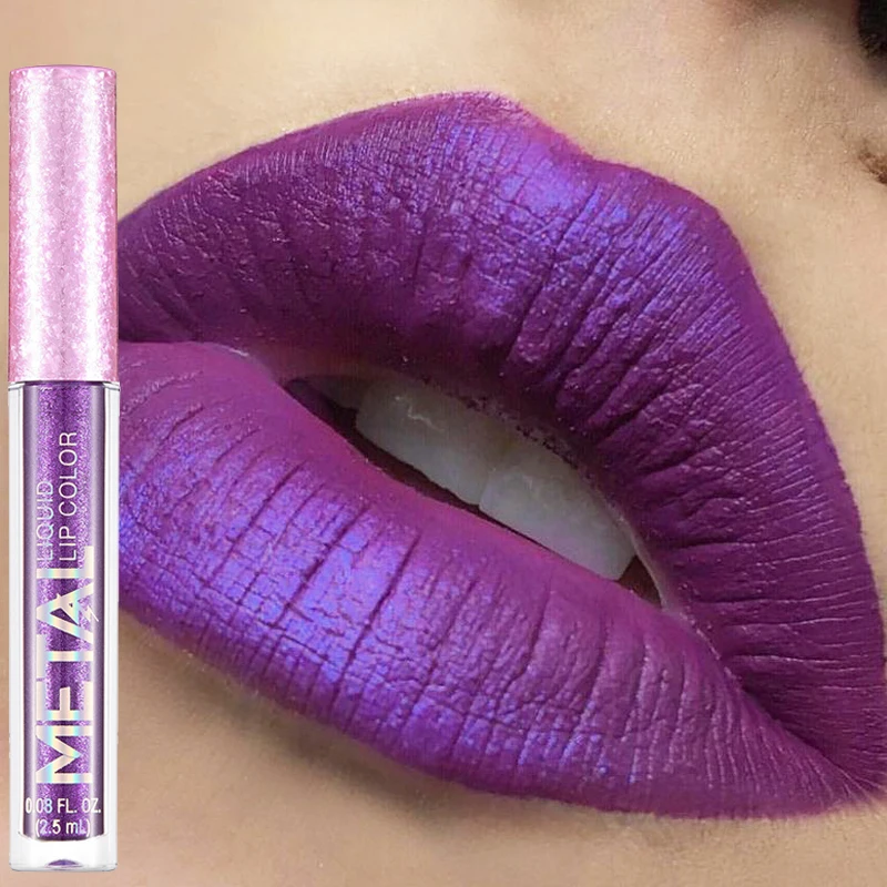 12 Colors Metal Glitter Liquid Lipsticks Waterproof Nude Matte Lip Gloss Long-lasting Not Fading Lip Tint Makeup Cosmetic