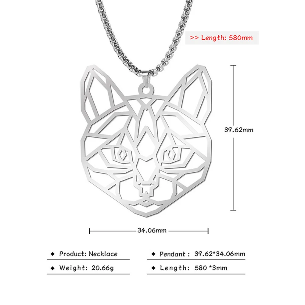 Punk Garnelen Löwe Wolf Anhänger Halskette Edelstahl Tier Halskette trend ige weibliche Geburtstags feier Geschenk Designer Schmuck – Detail 34