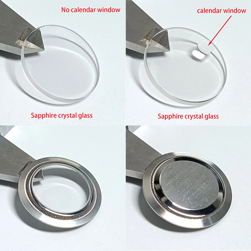 40.5mm Silvery GMT Sapphire Case Have Chapter Ring Stainless Steel Waterproof Fit NH34 NH 35 NH36 NH70 Movement Watch Case watch accessories watch case