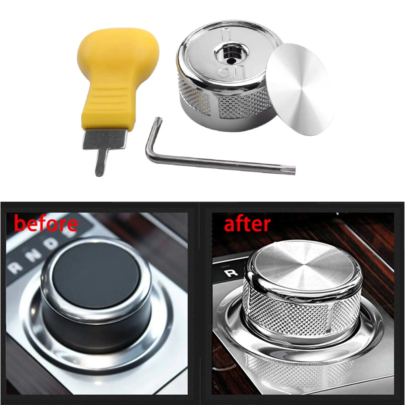 Car Gear Shift Selector Knob Upgrade Chrome Fit for Land Rover Autobiography Style Range Rover L405 2017 2018 2019 1
