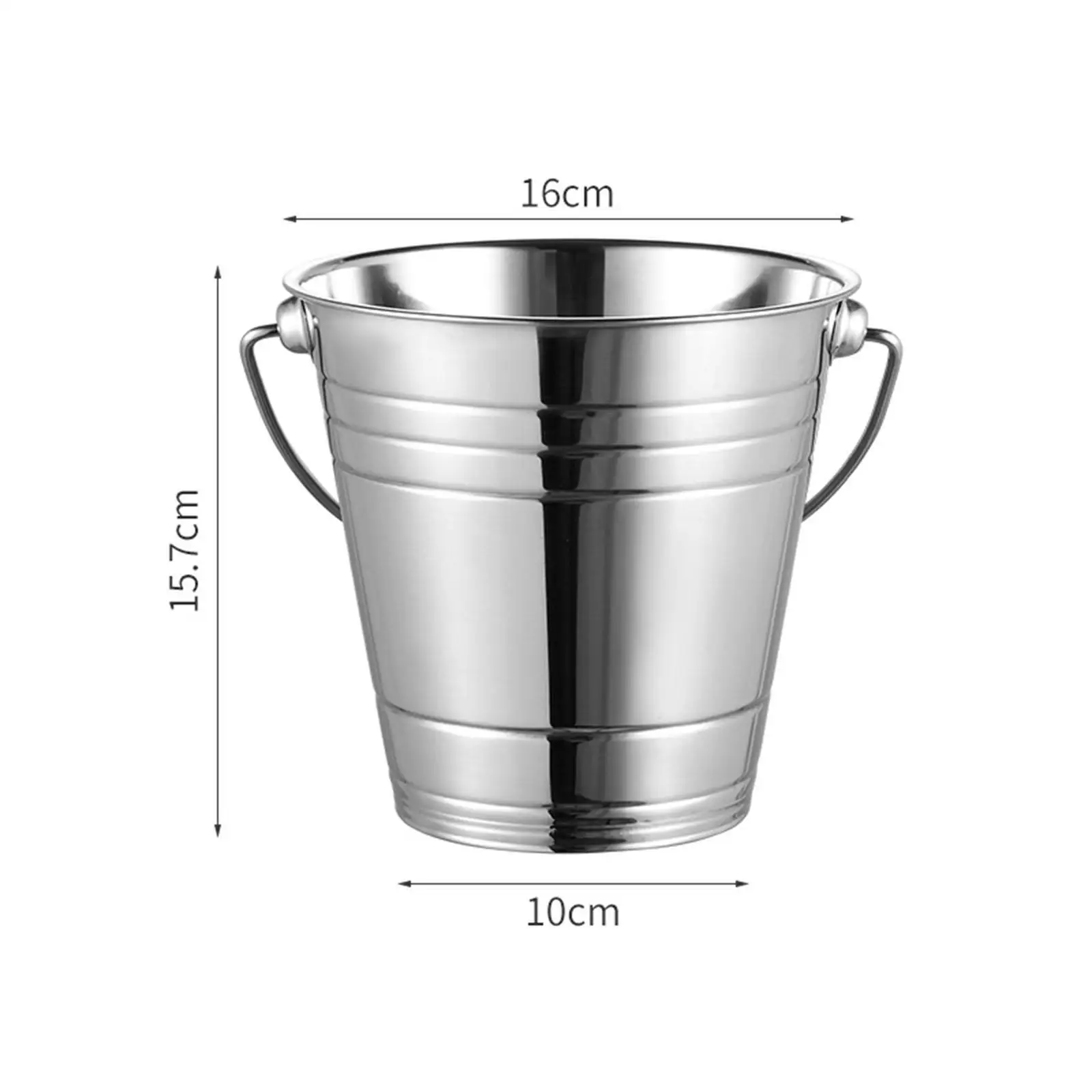 Ice Bucket Heavy Duty French Fries Container Metal Ice Pail for Home Restaurant Summer Vacation Buffet Outdoor Activities