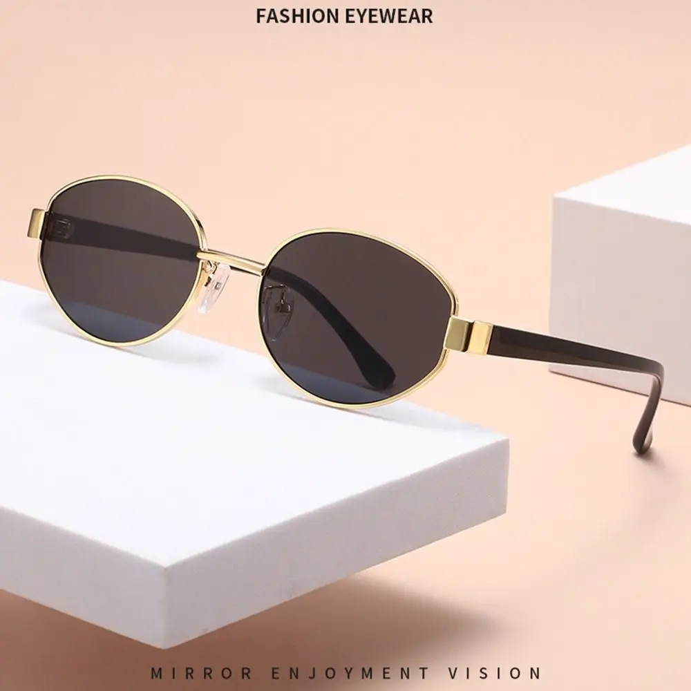 세련된 야외 스포츠 타원형 프레임 선글라스 레트로 유니섹스 UV400 선글라스 여성 및 남성을 위한 빈티지 트렌디 드라이빙 쉐이드