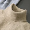 100% Pure Cashmere Wool Turtleneck Sweaters For Men Pullover 2024 Autumn Winter Soft lightweight Warm Knitted Sweater Pull Homme 4