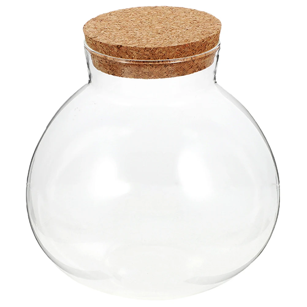 Round Glass Jar Cork Flower Plant Terrarium Micro-Landscape Ecological Bottle Crafts Container Landscape Bottle DIY Decorative 2