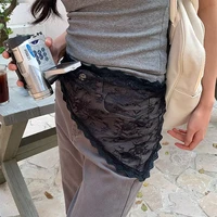 New Triangle Short Skirt Half Skirt Butt Curtain Skirt Lace Trim Small Apron Knitting Lace Stacked Ins Korean Women Headscarf - Image 5