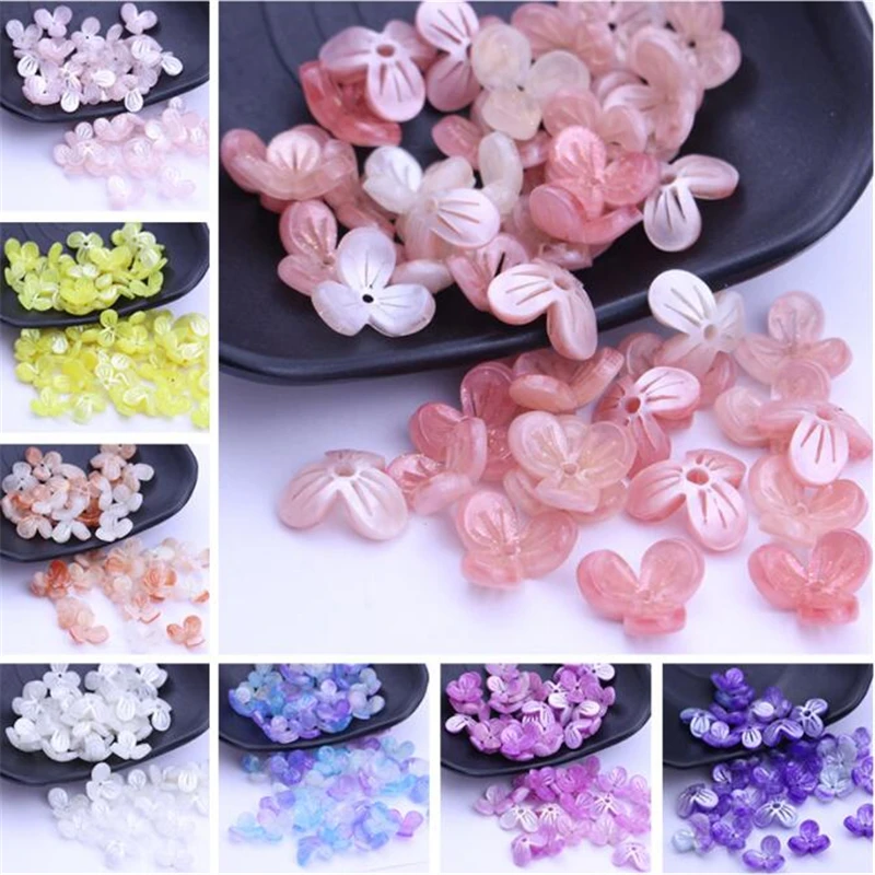 

20pcs/lot new creative Imitate shell flower beads caps acetic acid connector for diy earrings hairpin jewelry making accessories