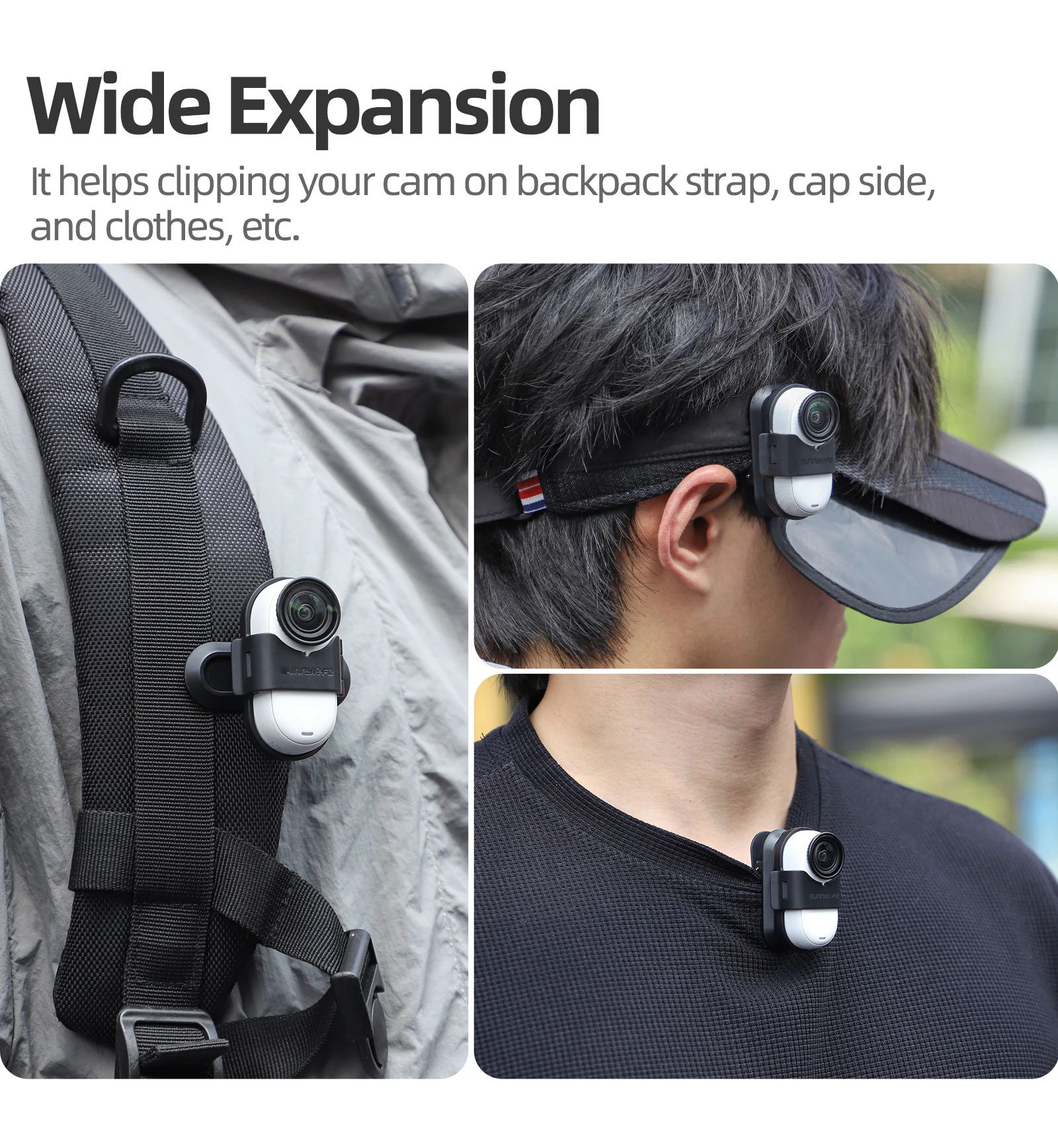 For Insta360 GO 3S Backpack Clip GO3 Sports Camera Mount 360 Degree Rotating Camera Clip