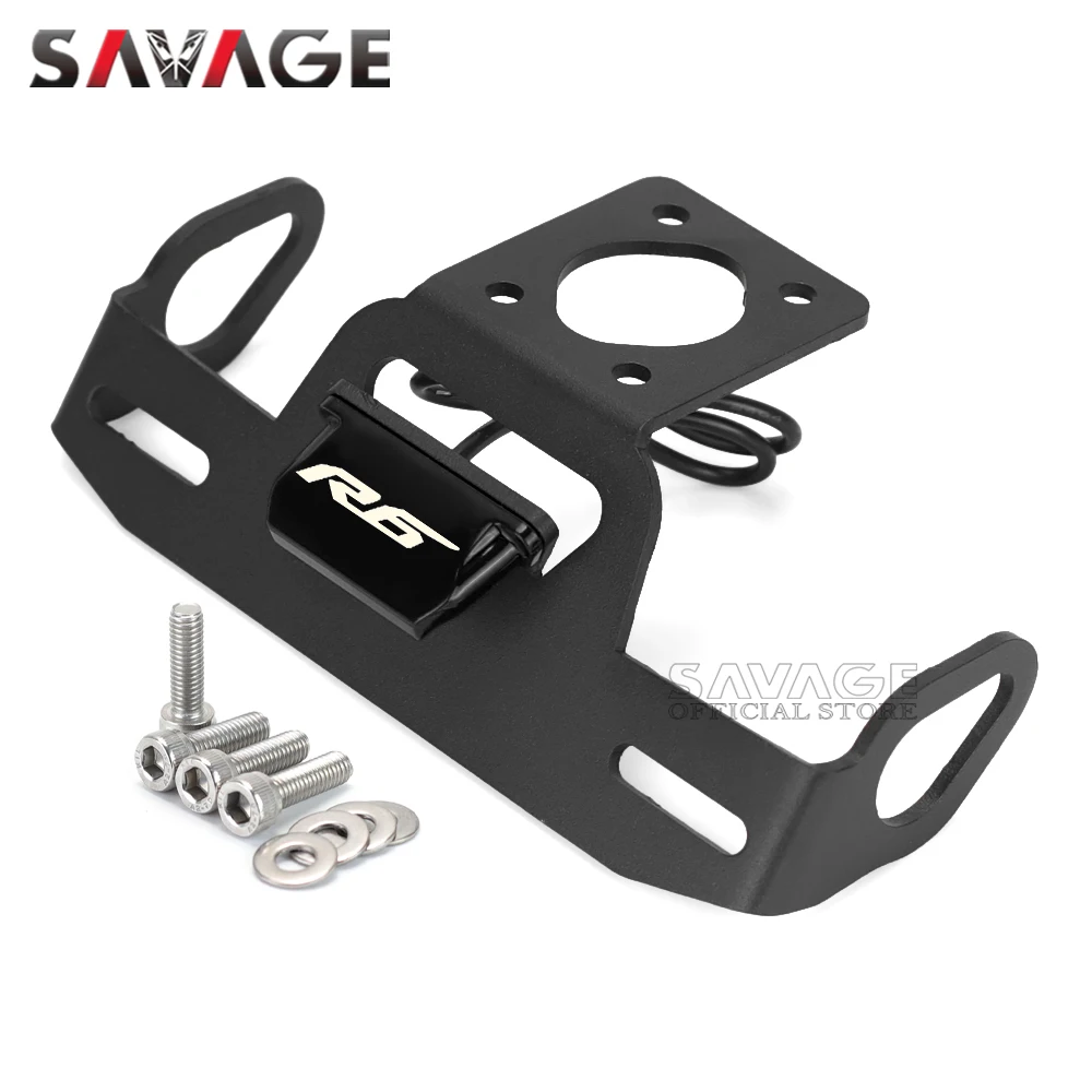 Motorcycle License Plate Holder LED Light For YAMAHA YZF-R6 2006-YZFR6 Tail Frame Bracket Rear Fender Eliminator