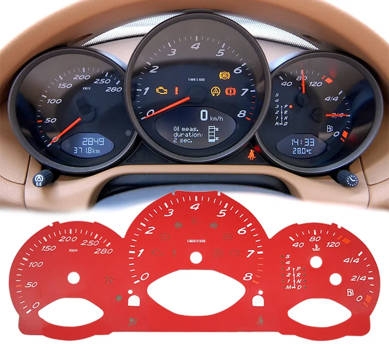 InstrumentClusterOverlayForPorsche987BoxsterCayman20062011GaugeFace280KMH8000RPM