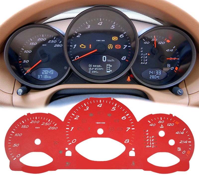 Instrument Cluster Overlay For Porsche 987 Boxster Cayman 2006 2011
