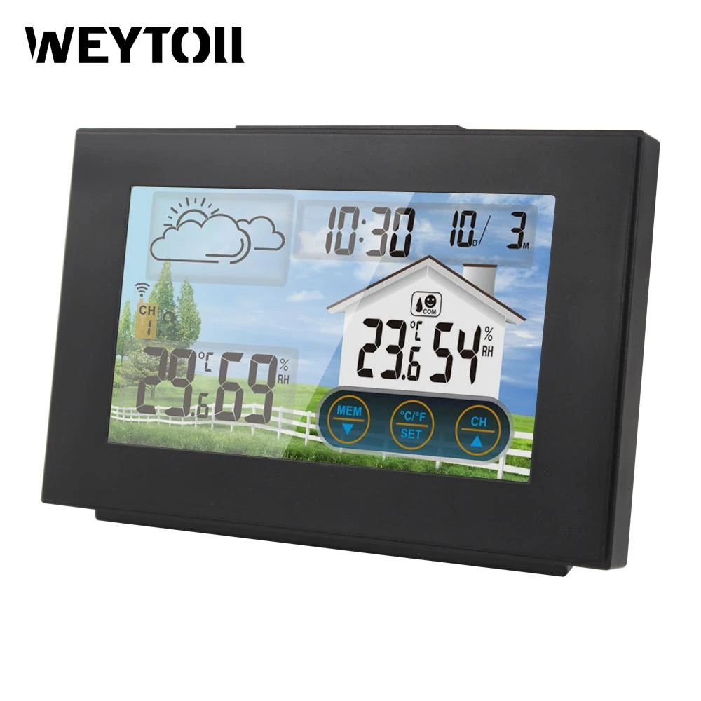 Stazione Meteorologica Wireless Per Interni Ed Esterni Termometro Igrometro Con Sensore Esterno Display Lcd Monitor Digitale Della Temperatura E Dellumidita Con Retroilluminazione Bianco 90139873 - Foto 2