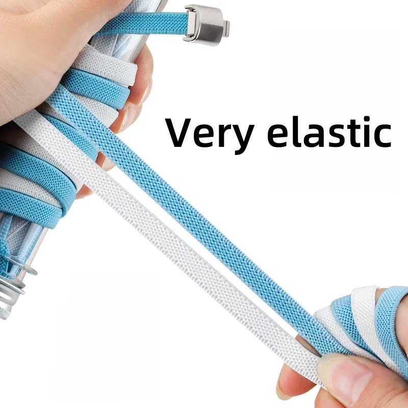 No Tie Shoe laces Press Lock Shoelaces without ties Elastic Laces Sneaker Kids Adult 8MM Widened Flat Shoelace for Shoes 1Pair shoelaces without ties