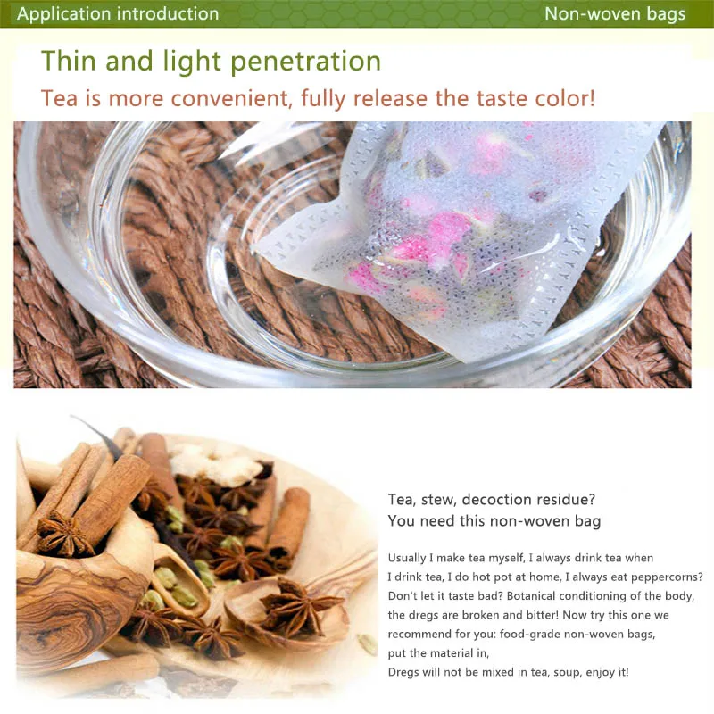 Description Picture 4 of itemTea Bags Disposable Tea Bags Multi Size Tea Bags Loose Leaf Tea Empty Large Scented Drawstring Bags Iced Coffee Filter Bags