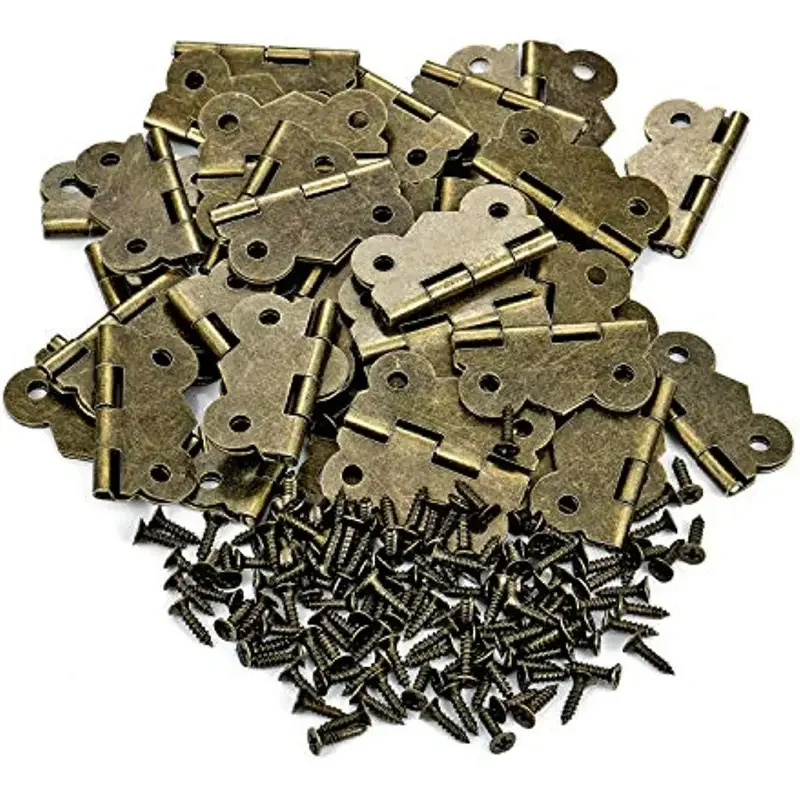 Brushed Bronze Butterfly Hinges-Art Deco Easy Surface Mount for Jewelry 20Pcs bronze butterfly hinges