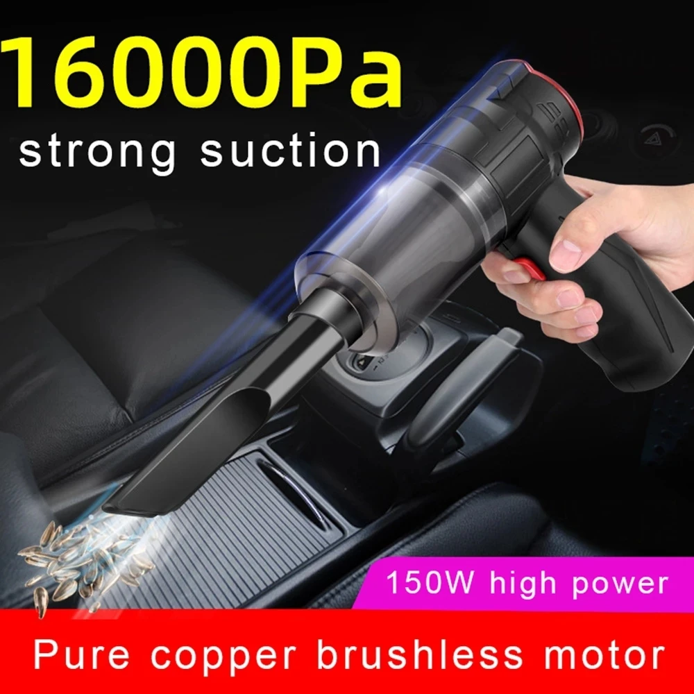 

16000PA Wireless Car Handheld Vacuum Cleaner Portable Powerful Suction Wet And Dry Smart Cordless Interior Accessories For Home