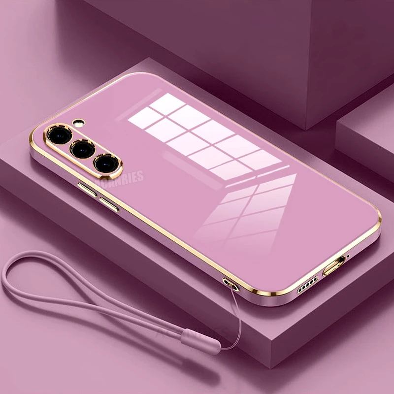 Luxury Plating Lanyard Silicone Case – Premium Back Cover for Samsung Galaxy Series